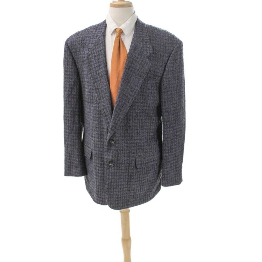 Tallia Mens Gray Checked Blazer Size 44